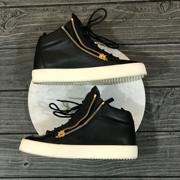 Women’s Triple Gold Wing High Top Leather Sneakers - Picture 6 of 7